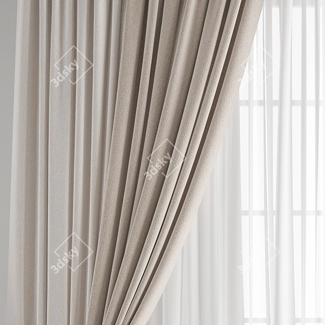 Premium 3D Curtain Model 3D model image 4