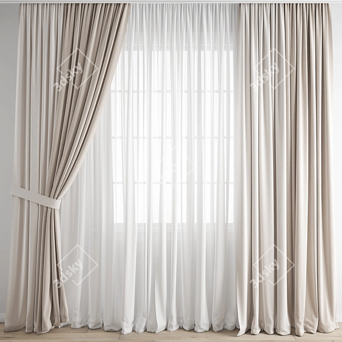 Premium 3D Curtain Model 3D model image 6