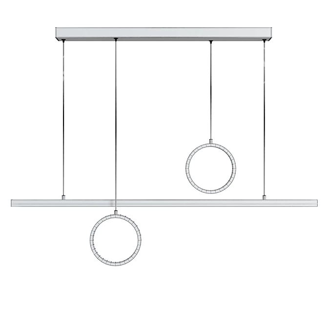 Sleek LED Kitchen Chandelier 3D model image 5