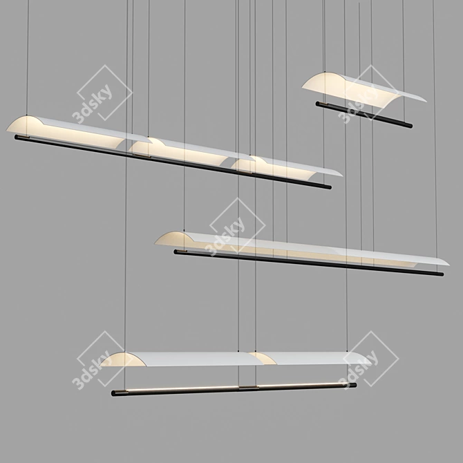 Modern Lamina Pendant Light by Santa & Cole 3D model image 2