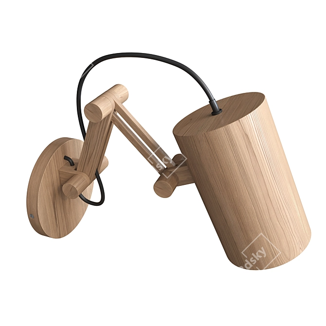 Filicon Wooden Loft-Style Lamp 3D model image 3