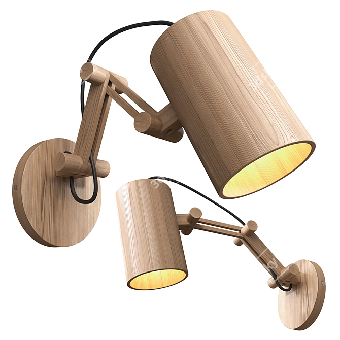 Filicon Wooden Loft-Style Lamp 3D model image 7