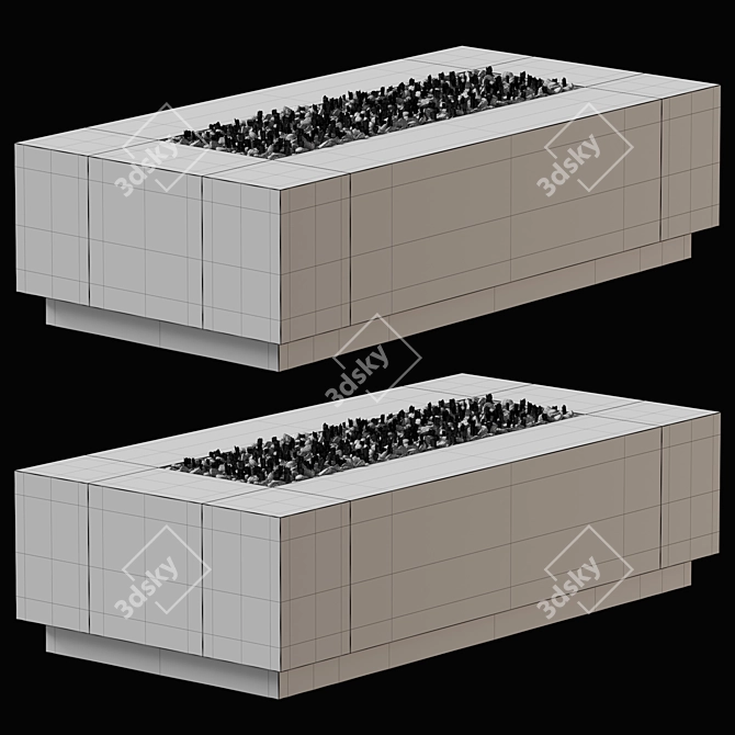 Modern Bio Fireplace in Two Colors 3D model image 3
