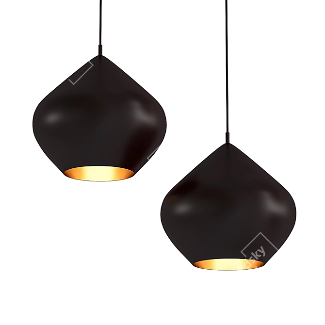 Sleek Beat Pendant Light 3D model image 1