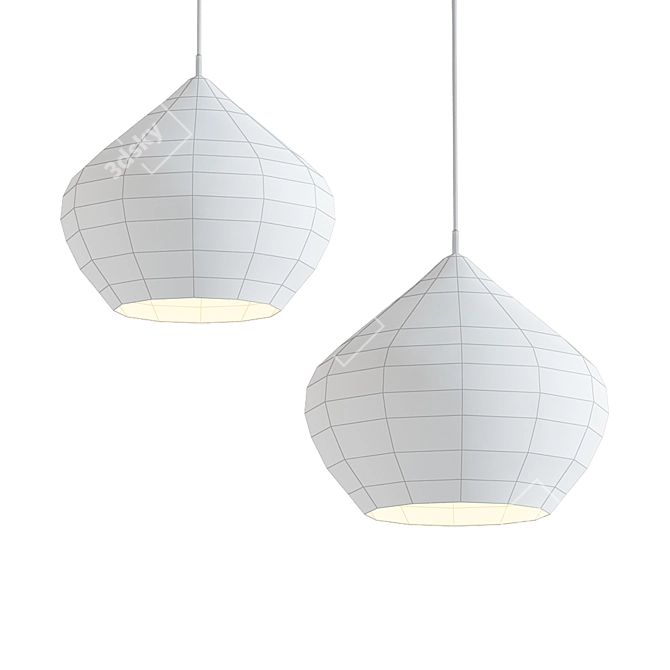 Sleek Beat Pendant Light 3D model image 2