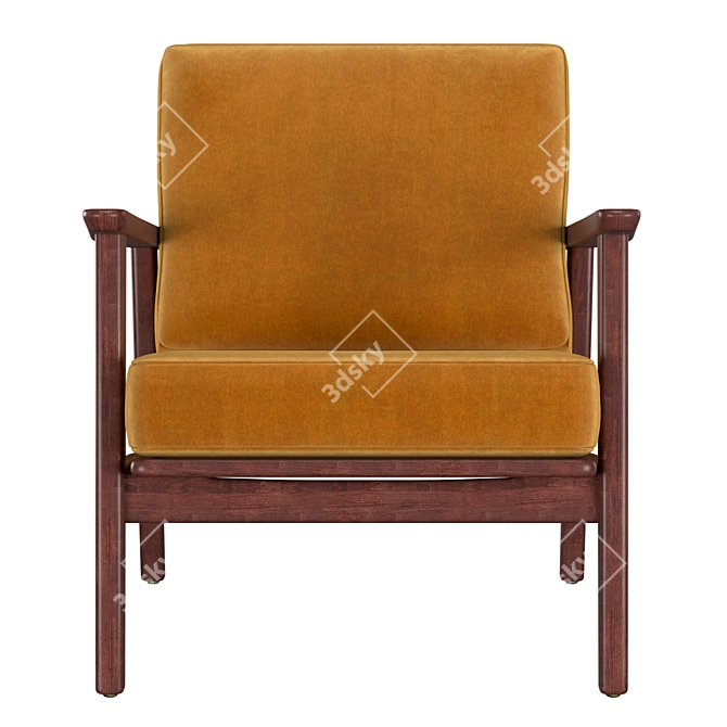 Title: Elegant Danish Recliner 3D model image 2