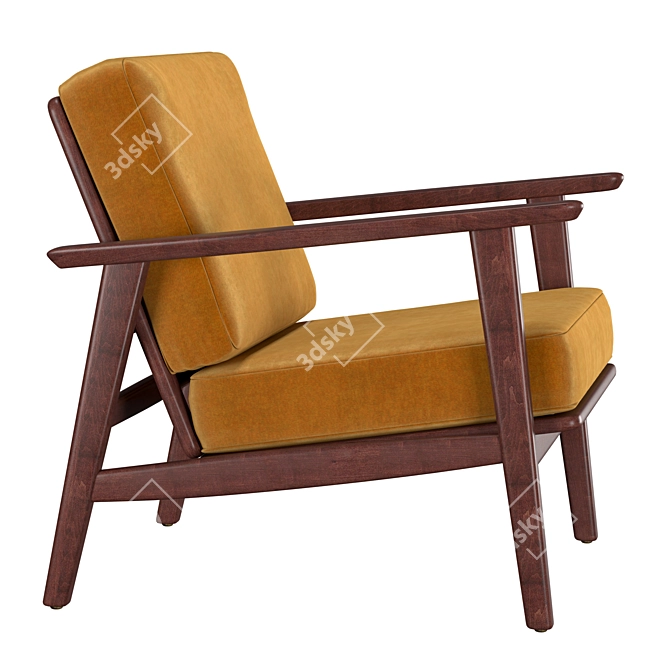 Title: Elegant Danish Recliner 3D model image 3