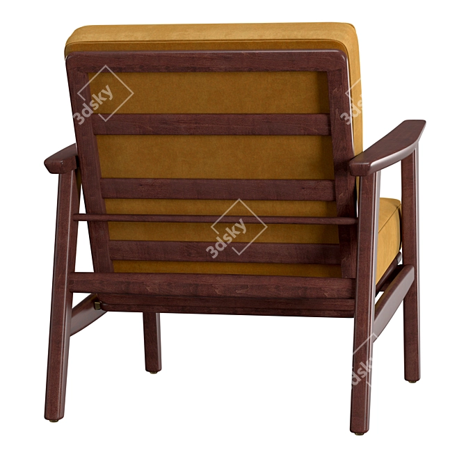 Title: Elegant Danish Recliner 3D model image 4