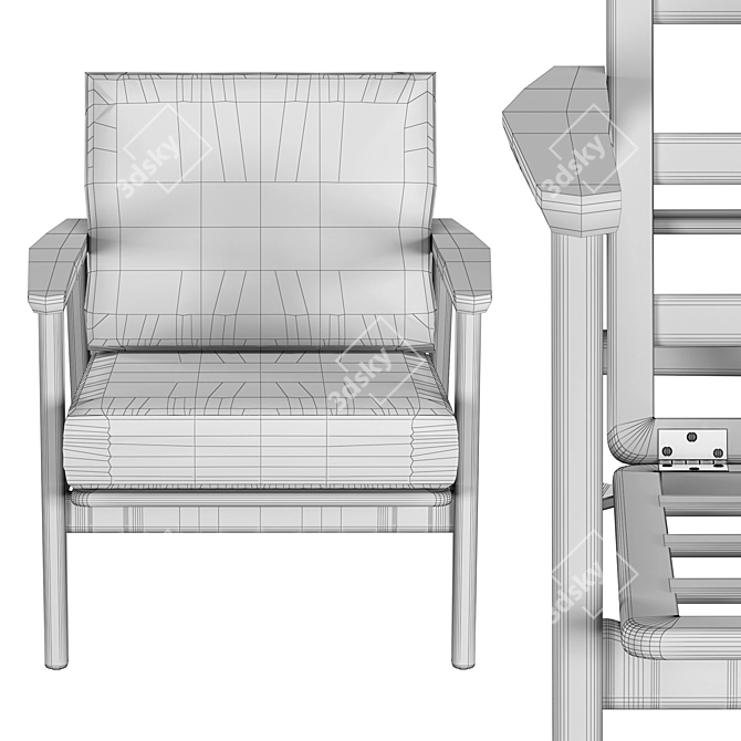 Title: Elegant Danish Recliner 3D model image 6