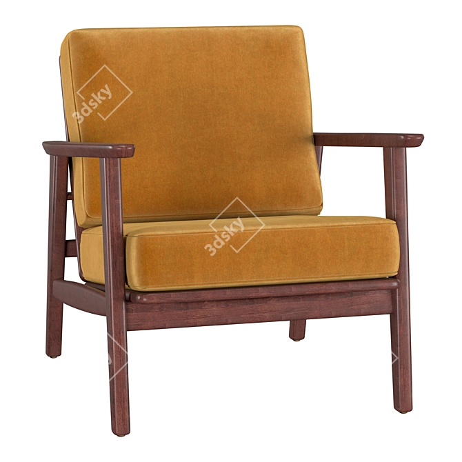 Title: Elegant Danish Recliner 3D model image 7