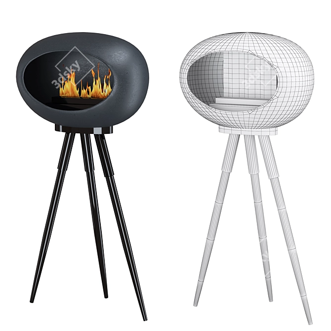  Contemporary Fireplace Design 3D model image 2