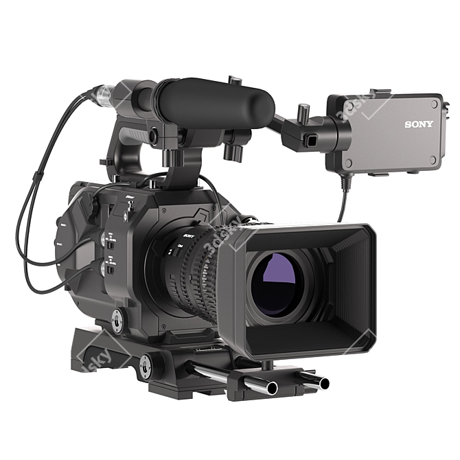 Title: Sony FS7M2 Professional Camcorder 3D model image 1