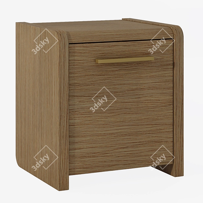 Adel Collection Oak Bedside Table 3D model image 1