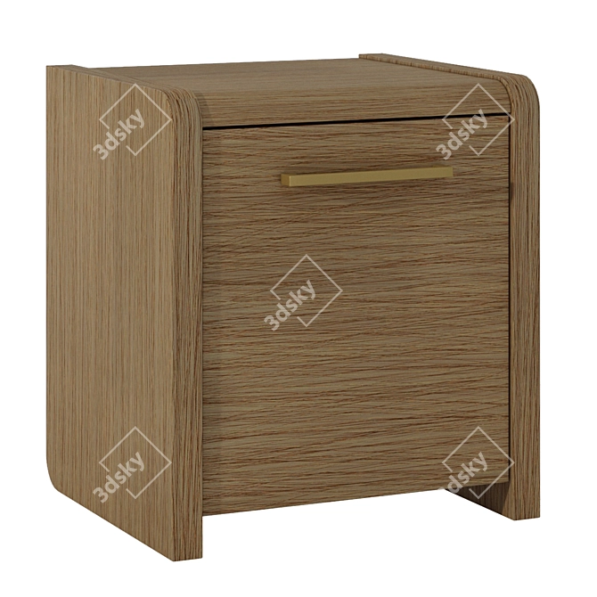 Adel Collection Oak Bedside Table 3D model image 6