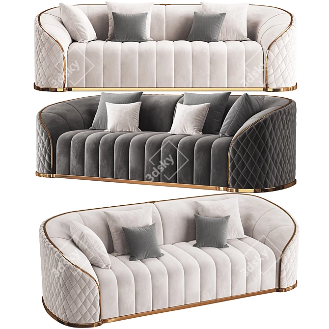 Elegant Pierre Sofa: Stylish and Spacious 3D model image 1