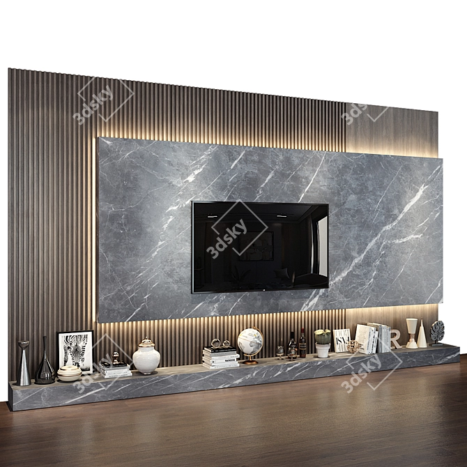 Modern TV Wall | Set 186 3D model image 3