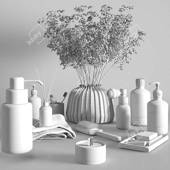 Elegant Bathroom Accessories Set 3D model image 3