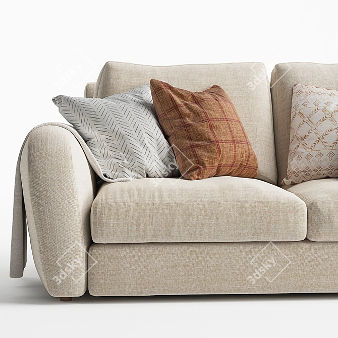 Cozy Squeeze 2-Seater Sofa 3D model image 4