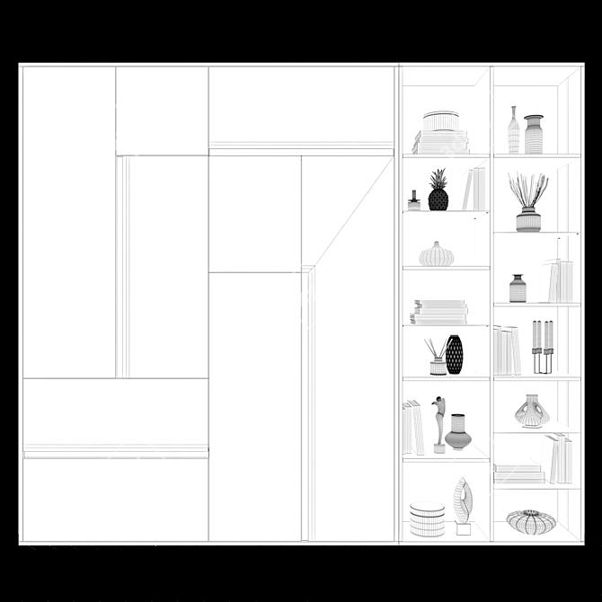 Title: Modern Integrated Handle Wardrobes 3D model image 3