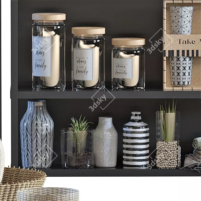 Elegant Home Decor Set 3D model image 1