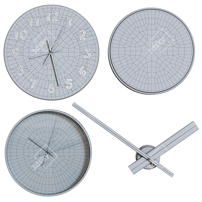 Unique Modern Wall Clocks: Tunnis, Pluttis & Pipskaft 3D model image 2