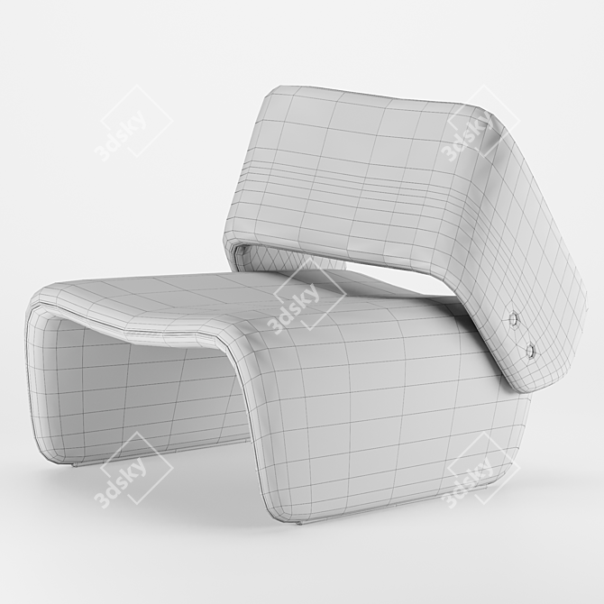 Modern Ondine Lounge Chair 3D model image 3