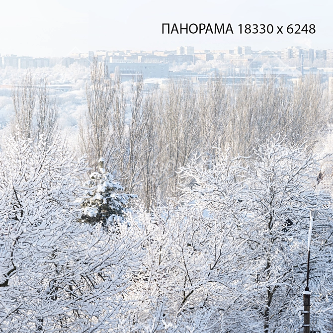 Winter Window View Panorama 3D model image 4