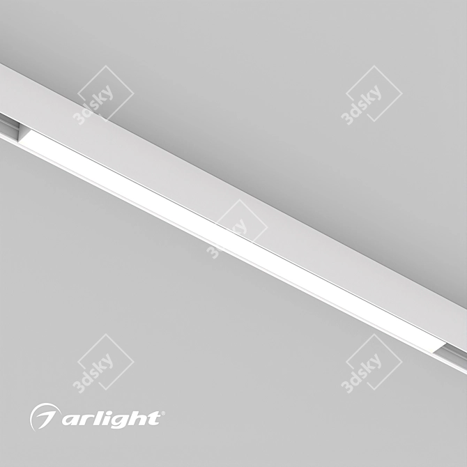 Flat Magnetic Track Lamp - Quality Lighting Solution 3D model image 1