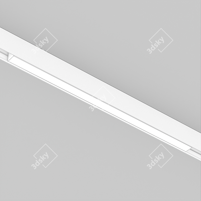 Flat Magnetic Track Lamp - Quality Lighting Solution 3D model image 3