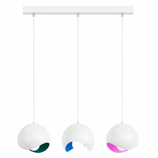 Stylish Atupa Dome Pendant Light 3D model image 1