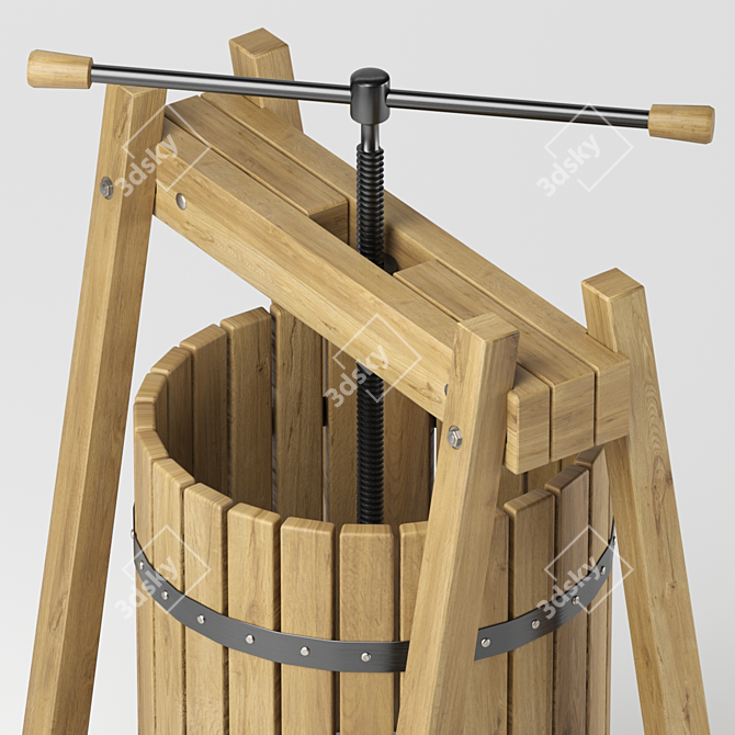 Artisan Beechwood Wine & Fruit Press 3D model image 2