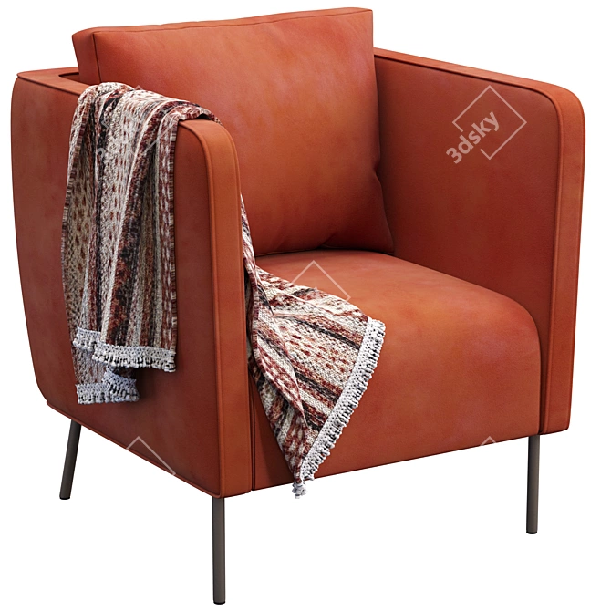 Stylish Ekero Armchair: Modern Comfort by Ikea 3D model image 3