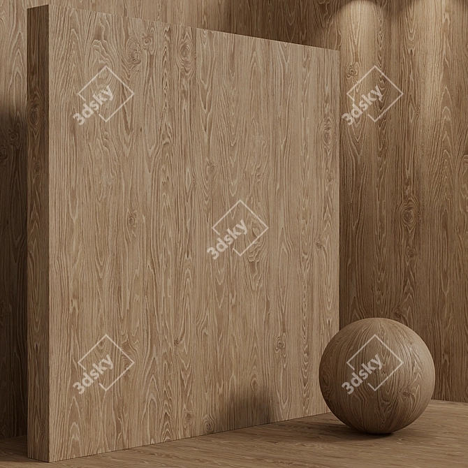 Seamless Walnut Wood Box Set 3D model image 2