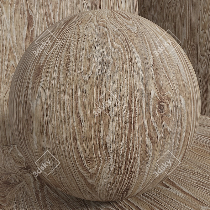 Seamless Walnut Wood Box Set 3D model image 6