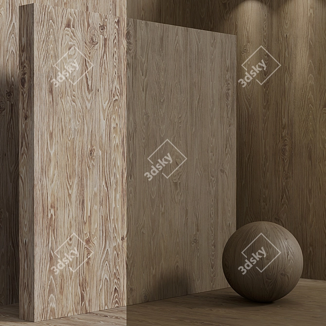 Seamless Walnut Wood Box Set 3D model image 7