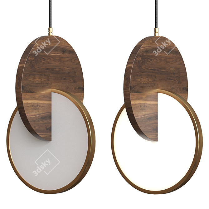 Sleek Woodgrain Lamp 3D model image 1