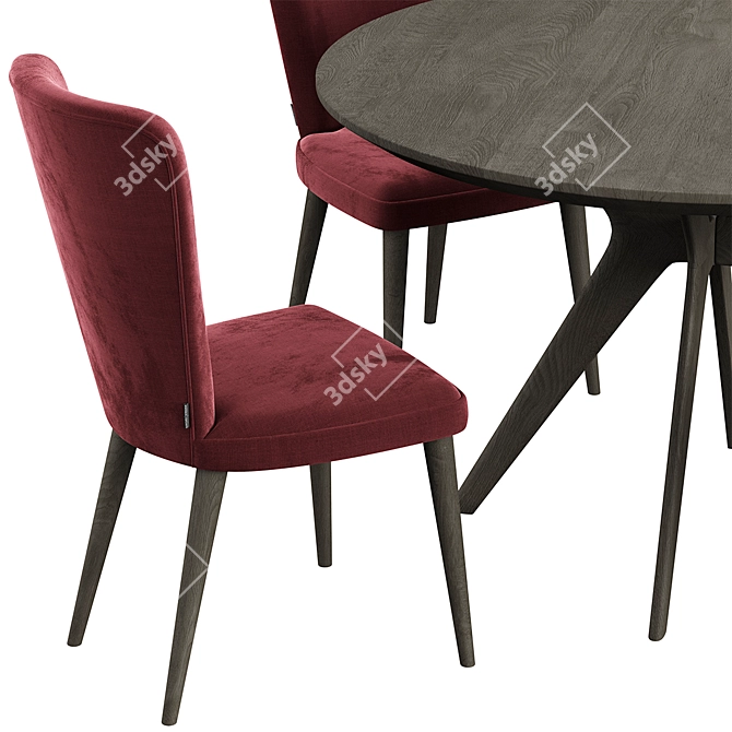 Clark Table & Post Chair Set 3D model image 3