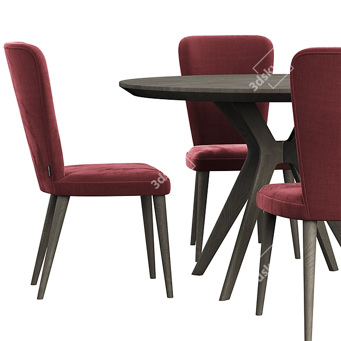 Clark Table & Post Chair Set 3D model image 4