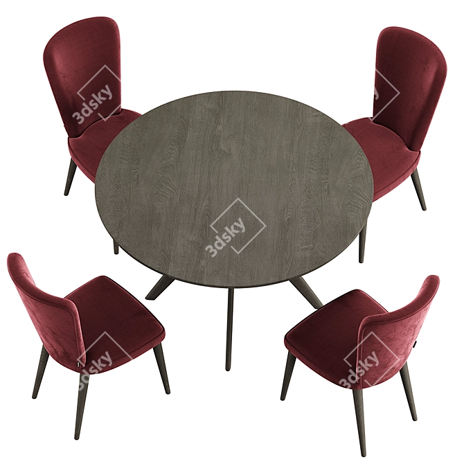 Clark Table & Post Chair Set 3D model image 5