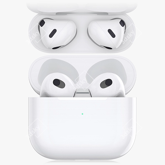 Wireless Freedom: Apple AirPods 3 3D model image 2