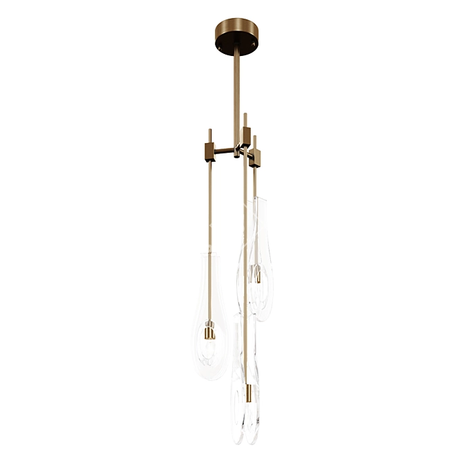 Elegant Bellano Chandelier With Clear Glass 3D model image 1