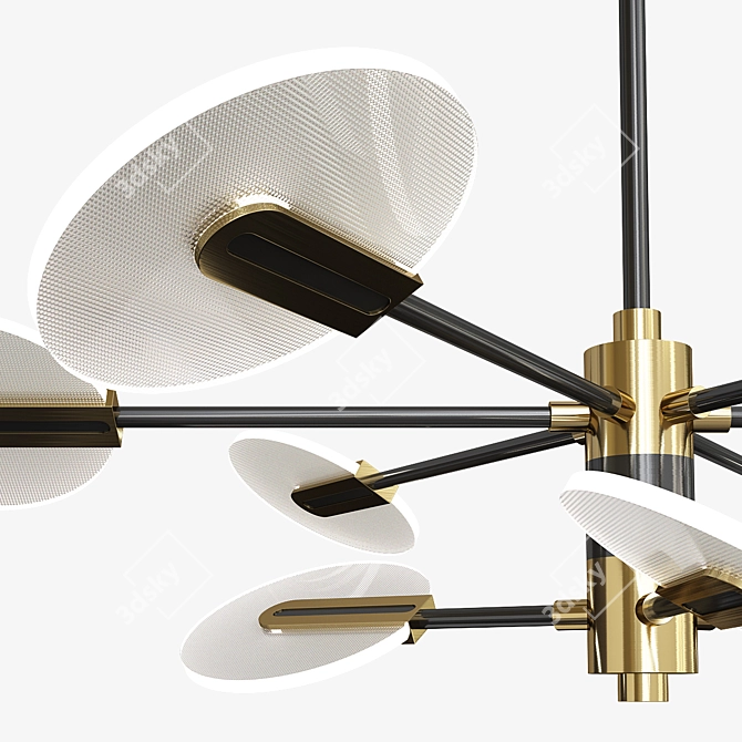 Elegant Black & Gold Sputnik 3D model image 2