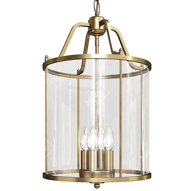 Elegant Glass Cylinder Chandelier 3D model image 1