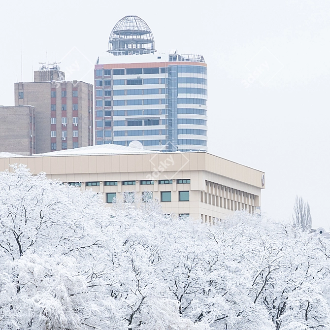 Winter Wonderland: Lake & Cityscape View 3D model image 2