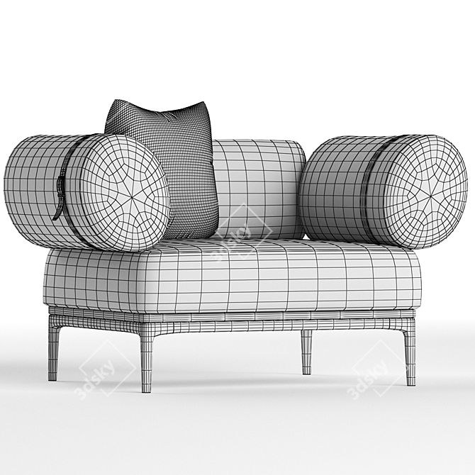 Elegant Phoenix Armchair by Gianfranco Ferre 3D model image 3