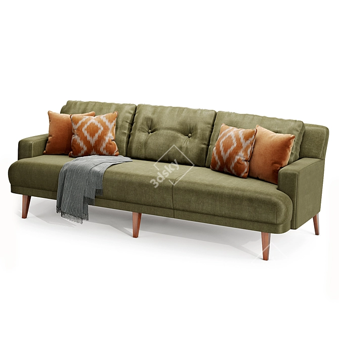 Luxury Brompton Sofa: Crafted Comfort 3D model image 2