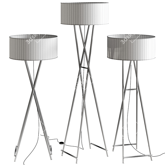 Modern Cala Metal Floor Lamp 3D model image 2