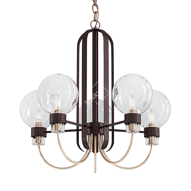 Modern Bauhaus 5-Light Chandelier 3D model image 1