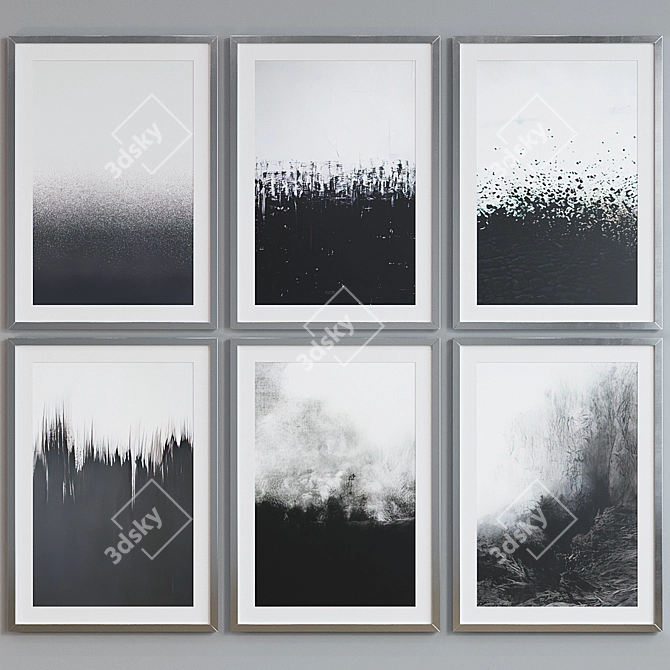 Modern Abstract Picture Frame Set 3D model image 3