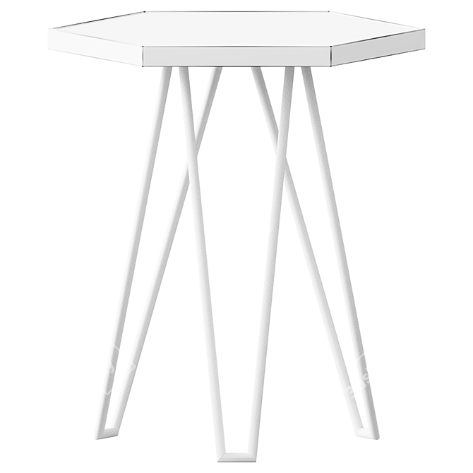 Sleek Brass & Marble Side Table 3D model image 2